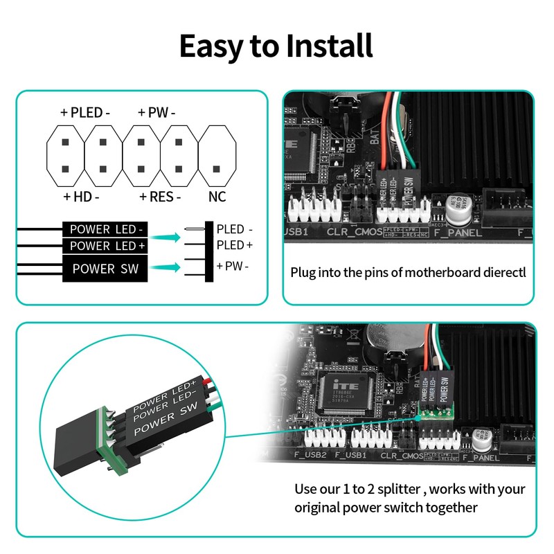 PC Power Button, Desktop Power Button PC External Power Switch