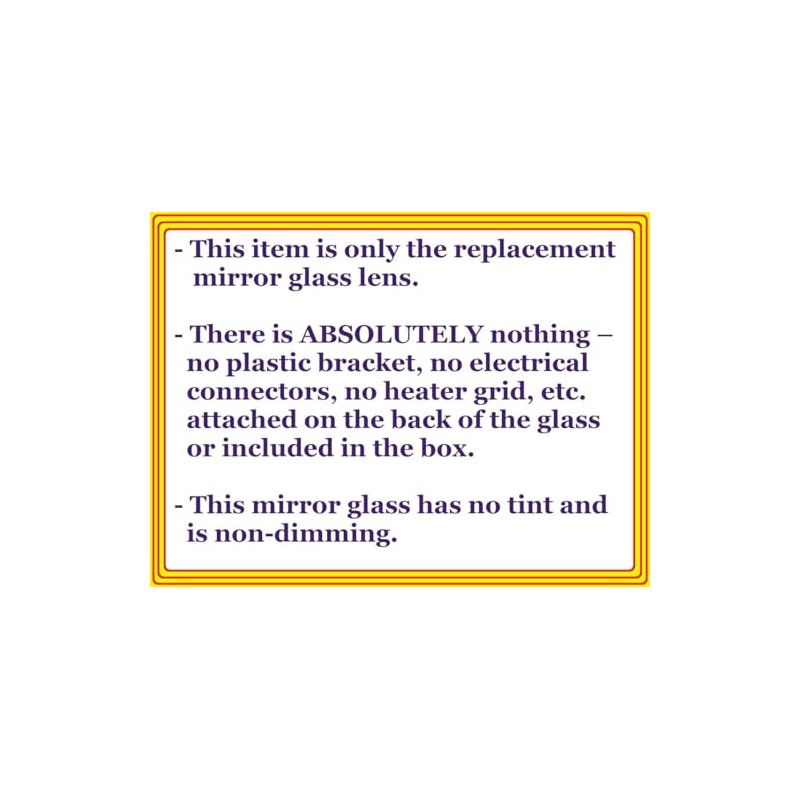 New Replacement Mirror Glass with Full Size Adhesive for 2022-2026