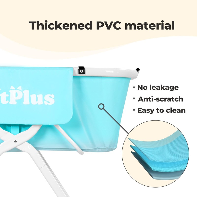 KITPLUS Elevated Dog Bathtub, 5 Height Adjustable Portable Dog Wash