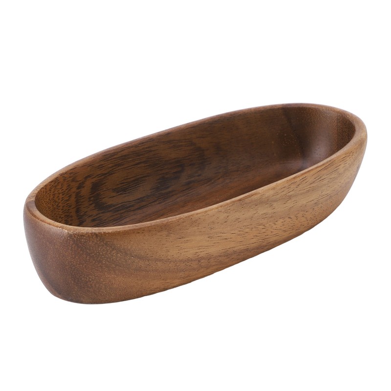 Wooden Serving Tray Easy Cleaning Boat Shape Wooden Food Plate