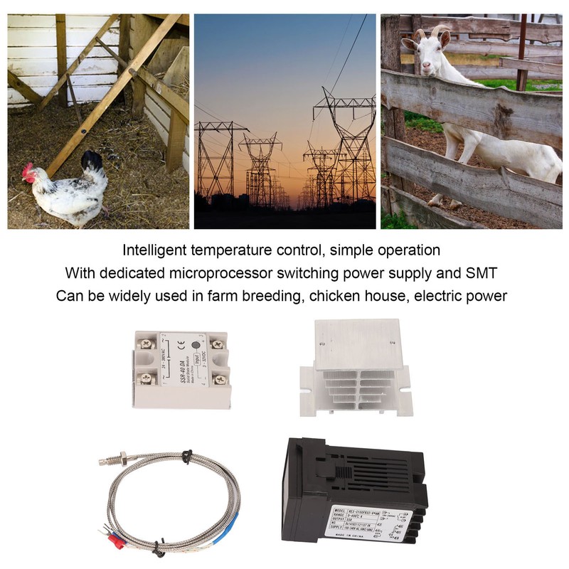 Digital PID Thermostat Air Heater Temperature Controller K Thermocouple SSR