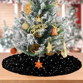 B-COOL Christmas Tree Skirt Ornaments Decoration: 24 Pink Tree Skirt Large Velvet Tree Mat for Holiday Christmas Tree Decorations and Ornaments