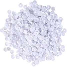 VBS Sequins Curved, Diameter 6 mm, White
