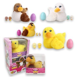 Sbabam Funny Box Mammy Surprise Duck, Kiosk Games for Children, Plush Duck with Egg Duckling, Pack of 2, Soft Dolls with Mini Puppies - Ideal Doll for Girls Gift