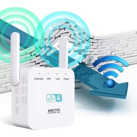 Arctic Hunter AH WiFi Extender Signal Booster for Home and Office,Compatible with All Routers, 300Mbps, WHITE