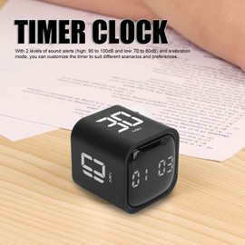 Productivity Timer, Gravity Cube Timer, Study Timer, Suitable for Cooking, Working, Reading, Studying, Playing, and Sports (Black)