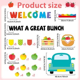 Back to School 3D Apple Bulletin Board Decorations Fruit Bulletin Board Classroom Fall Apples Cutouts Honeycomb Tissue Paper for Fruit Apples Themed Party Supplies School Nursery Birthday Wall Decor