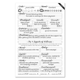 BookFactory Wellness Journal/Personal Health Diary/Mental and Physical Wellness Book - Soft Touch Laminate Hardbound, 100 Pages, 6" x 9"(JOU-100-69CS-VM(Wellness-Journal)-DX)