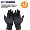 ANBOSON Black Nitrile Gloves 5 Mil, Individually Wrapped, 100% Nitrile,