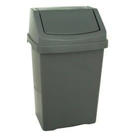 Wham High Grade 8l Silver Plastic Flip Top, 8Lt Small Waste Bin