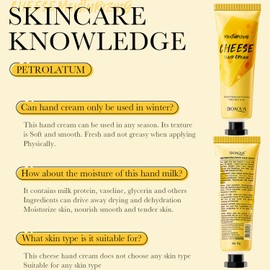 BIOAQUA Moisturizing Cheese Hand Cream Soft Fresh Prevent Dryness Improve Roughness Delicate Skin 50g / 1.76oz