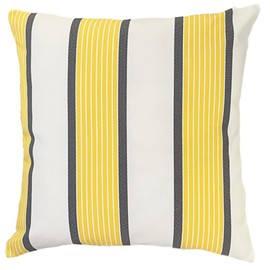 TALOR Outdoor Waterproof Throw Pillow Covers Only 18''x18'',Luxury Modern Cushion Patio Cases for Garden Farmhouse Decorative Outside Balcony Furniture,1 Pcs,Made in Turkey (Striped Yellow)