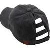 Dad Hat Ponytail Messy Bun Trucker Ponycap (Solid - Black