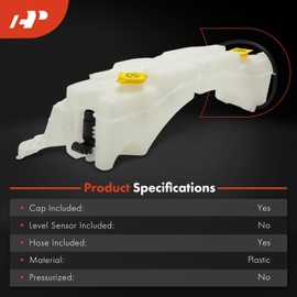 A-Premium Engine Coolant Overflow Recovery Reservoir Tank [with Cap & Sensor] Compatible with Jeep KK Series Liberty 2008 2009 2010 2011 2012, 3.7L