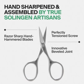 GERMANIKURE Professional Nail Cutter Scissors - FINOX Stainless Steel Nail Scissors - Curved for Nail Tips - Manicure Tools in Cork Case - Ethically Made in Solingen Germany - 4704