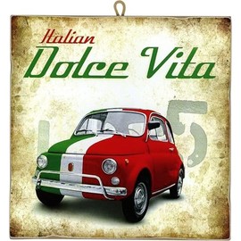 KUSTOM ART Wandbild La Dolce Vita Druck auf Holz 23 x 23 cm.