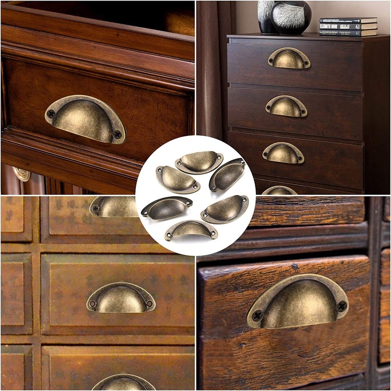 BOZONLI 12 Pack Retro Metal Kitchen Cupboard Drawer Cabinet Door
