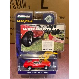 Greenlight Hobby Exclusive 1968 Ford Mustang Goodyear vintage ad   wide boots GT