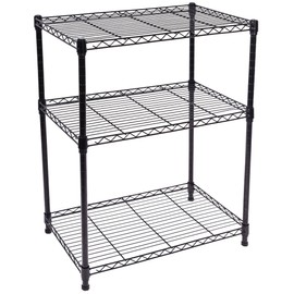 Elevon 3-Shelf Adjustable, Heavy Duty Storage Shelving Unit (350 lbs Loading Capacity per Shelf), Steel Organizer Wire Rack, Black (23.2" L x 13.4" W x 30.3" H)