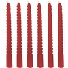 Topsics 6 Pack 10 Inch Red Taper Candles, Spiral Taper