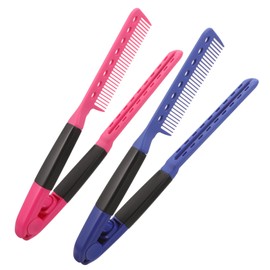 WOONEKY Hair Comb Brush Set 2 Pcs Plastic Straightening Comb for Hair Heatproof Ideal for Salon Use