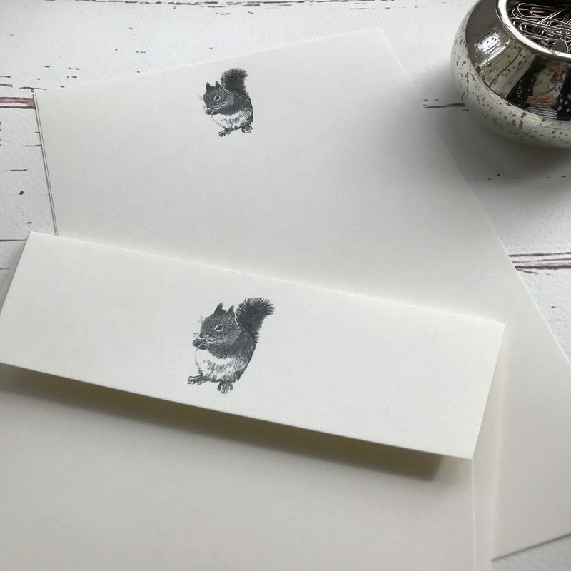 Wagtail Designs Writing Paper Gift Set with a Squirrel Illustration