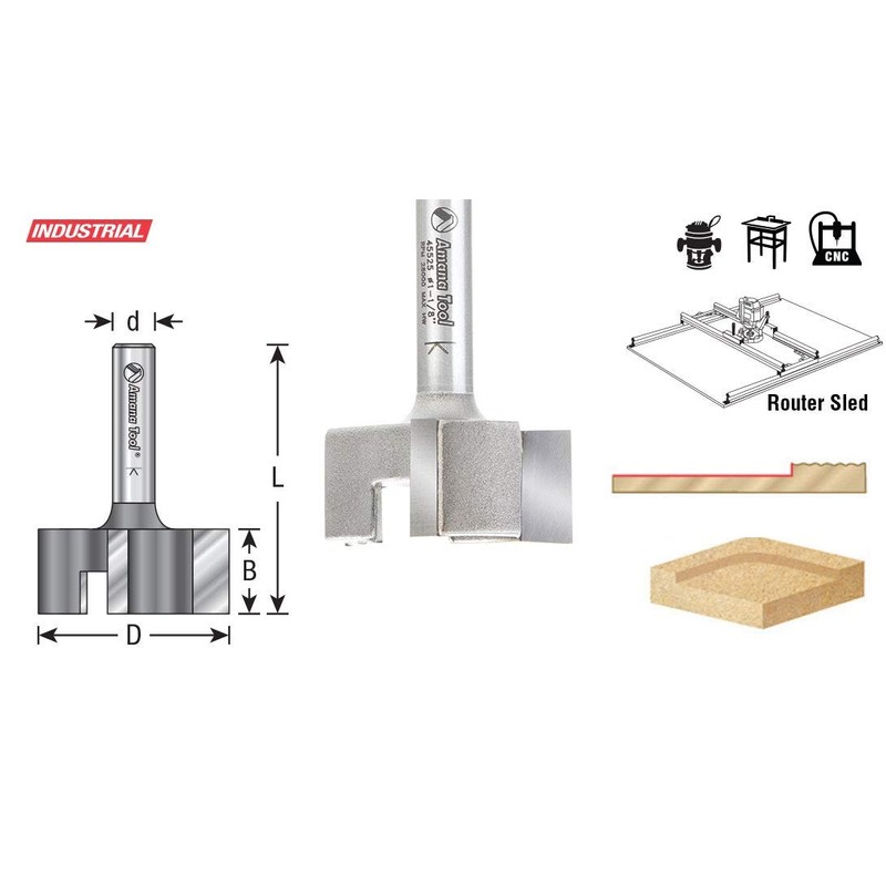 Amana Tool 45522 Carbide Tipped 1 Dia x 1/4 CH