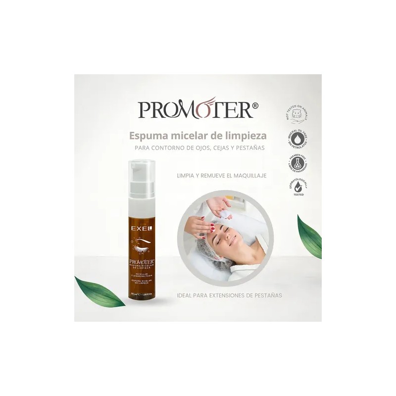Espuma Micelar de Limpieza Exel Promoter para Ojos y Pestañas