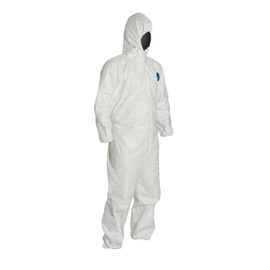 DuPont Tyvek 400 TY127S Disposable Protective Coverall with Respirator-Fit Hood and Elastic Cuff, White, 4X-Large (Pack of 6)