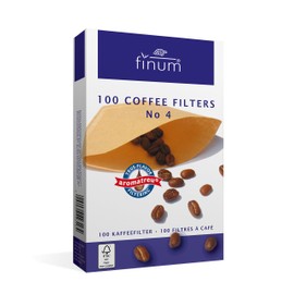finum Coffee Filters No.4 Paper, Pack of 100, Brown