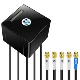 Maswell Cellular Antenna 600MHz~8.0GHz 4X4 MIMO 5G GNSS 4G 3G LTE WiFi6E UWB Screw Mount omnidirectional Antenna SMA Male Waterproof Outdoor Antenna with Medium gain, not for Signal Boosting