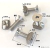 316 Stainless Steel Nut Bolts for Wing Foil Board SUP