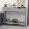 TaoHFE Entryway Table with Storage, Modern Sofa Table with Slatted