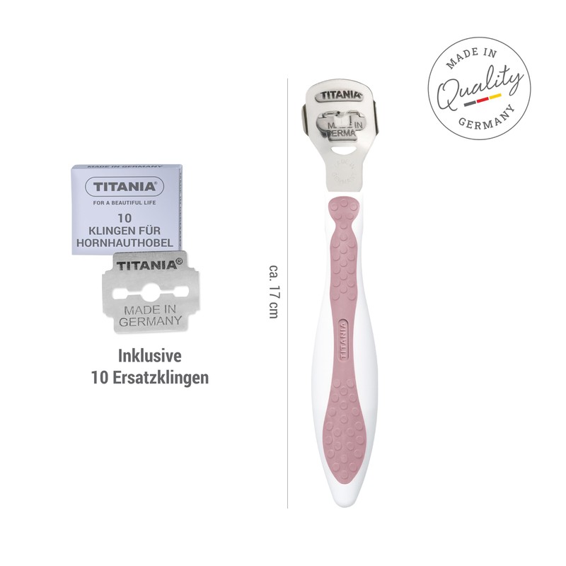 TITANIA Callus slicer with 10 replacement blades, callus remover made