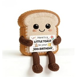 QMVMV 30th Birthday Gifts for Women Men Her Him, Handmade Crochet Toast 30th Birthday Decorations Keepsake, Cute 30 Year Old Gifts for Daughter Son Friends Sister Wife Husband