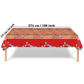 SINGOMON 2PCS Fire Truck Table Cloths Firefighter Tablecloths Rectangular Table Cloths Firefighter Party Favors Firetruck Party Table Cloths Picnic Table Cover for Firetruck Birthday Decorations