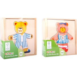 Vedes SpielMaus #60449082 Dress-Up Bear Box | Assorted | Wooden Toy