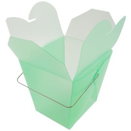 JAM Paper Plastic Chinese Takeout Container - Large - 4" x 3 1/2" x 4" - Green - Sold Individually