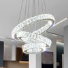 FRIXCHUR Modern LED Chandeliers Crystal Pendant Light 3 Ring Chandelier