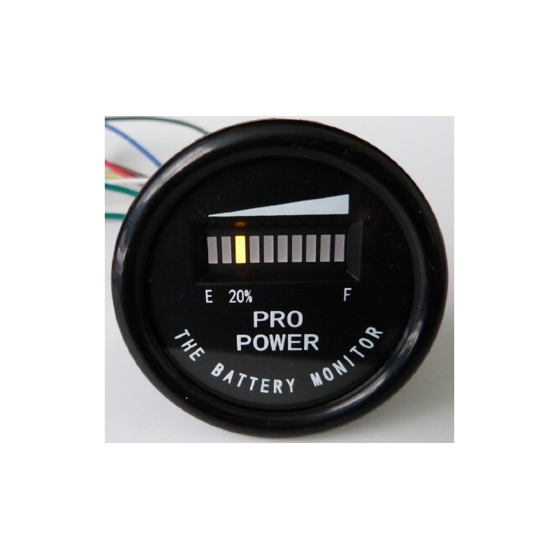 PRO12-48M ProPower's 48 Volt Battery Indicator, Meter for Golf Cart