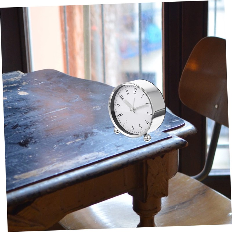 Mobestech Silent Alarm Clock Metal Digital Clock for Bedside Table