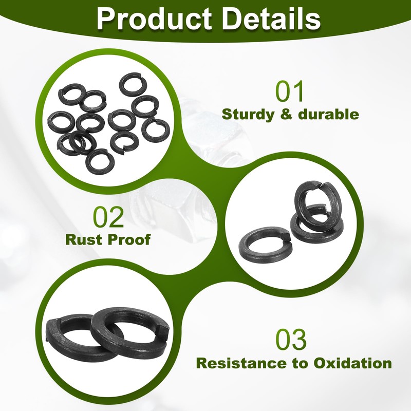PATIKIL 100 Pcs Split Lock Washer, M5 Spring Lock Washer