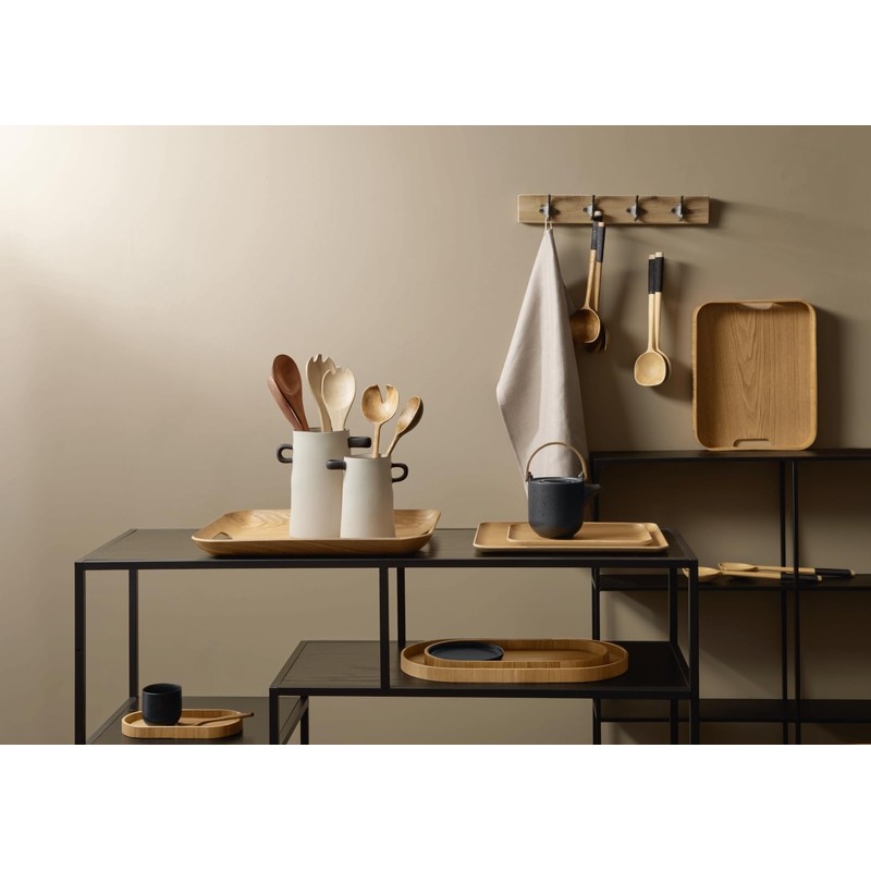 ASA Selection Salad Servers with Black Nylon Handle Wood L