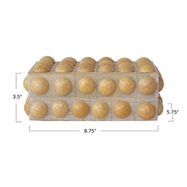 Creative Co-Op Handmade Marbled Resin Bobbin Box, Cream