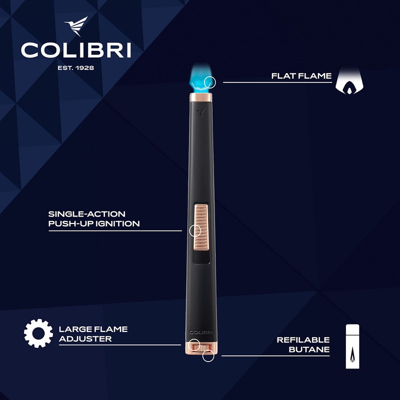 Colibri Aura 10mm Flat Flame Lighter - Elegant and Windproof