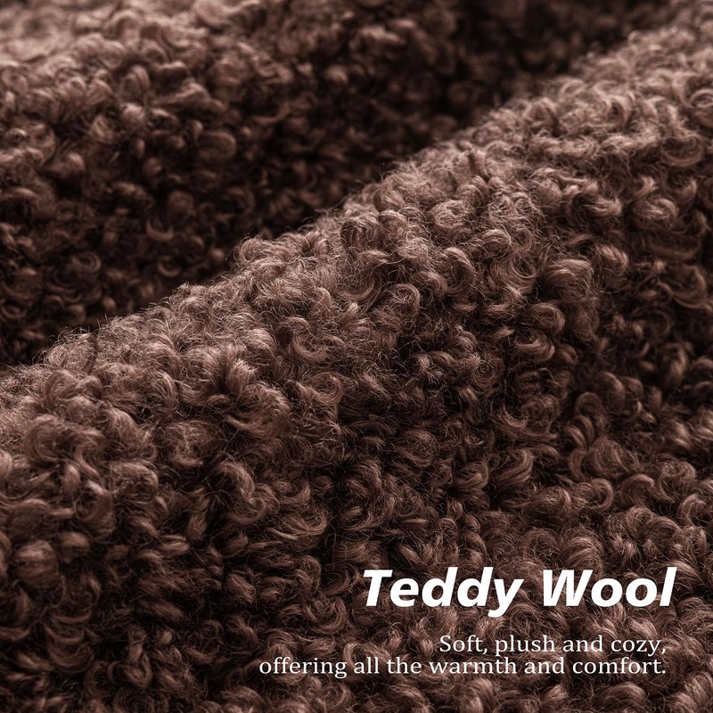 Foindtower 2 Pieces 22x22 Inch Red Brown, Faux Fur Throw