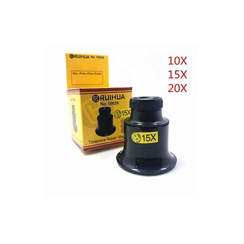 10X 15X 20X Black Jewelers Loupe Magnifier Magnifying Eye Loop