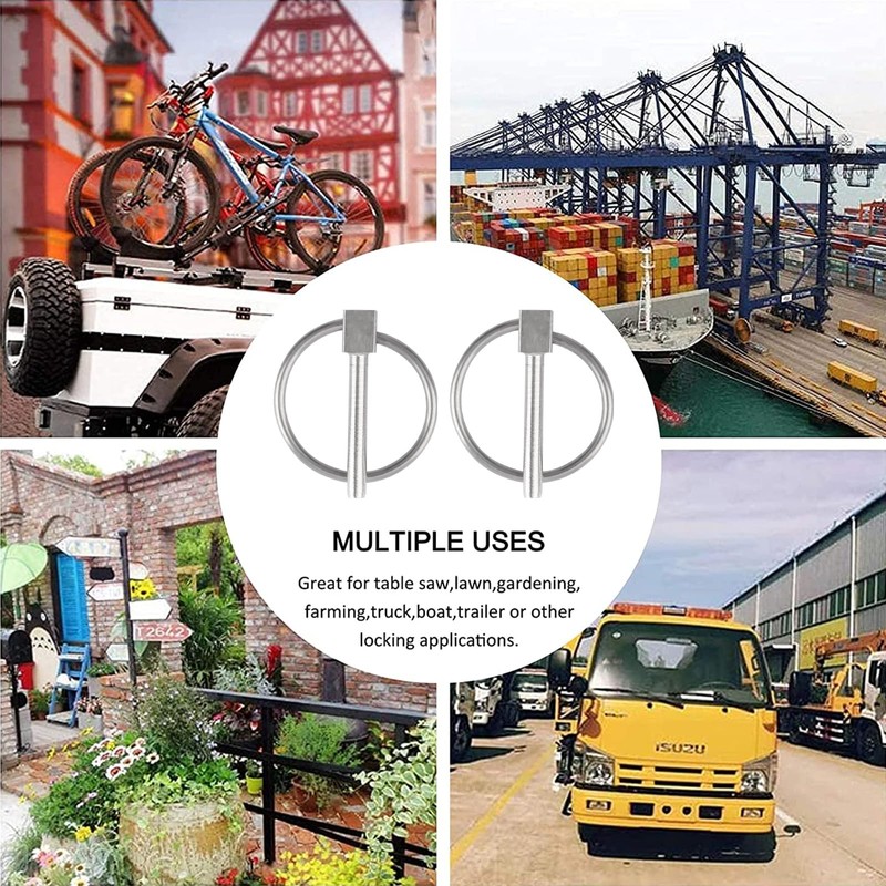 INCREWAY 4PCS Stainless Steel Round Safety Pins, Dia 4mm Lynch