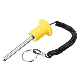 sourcing map 8mm x 80mm Weight Stack Pin with Pull Rope Magnetic Strength Training Equipment Accessories for Fitness Training Yellow