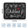 Kawani Black Coffee Bar Dish Drying Mats for Kitchen Counter